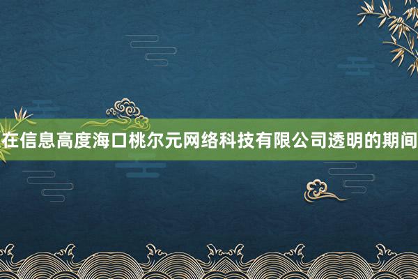 在信息高度海口桃尔元网络科技有限公司透明的期间
